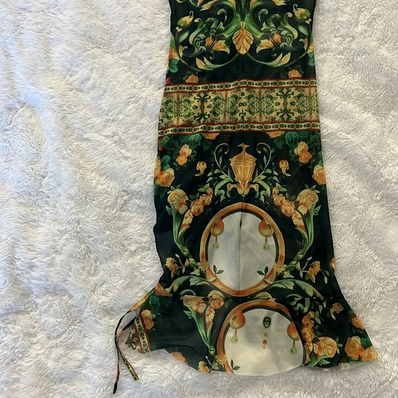 Fashion Nova Multi Color Mesh Halter Midi Dress Size S - Picture 8 of 8